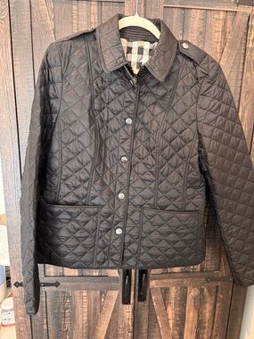 Burberry Black Quilted Snap-Front Women's Jacket